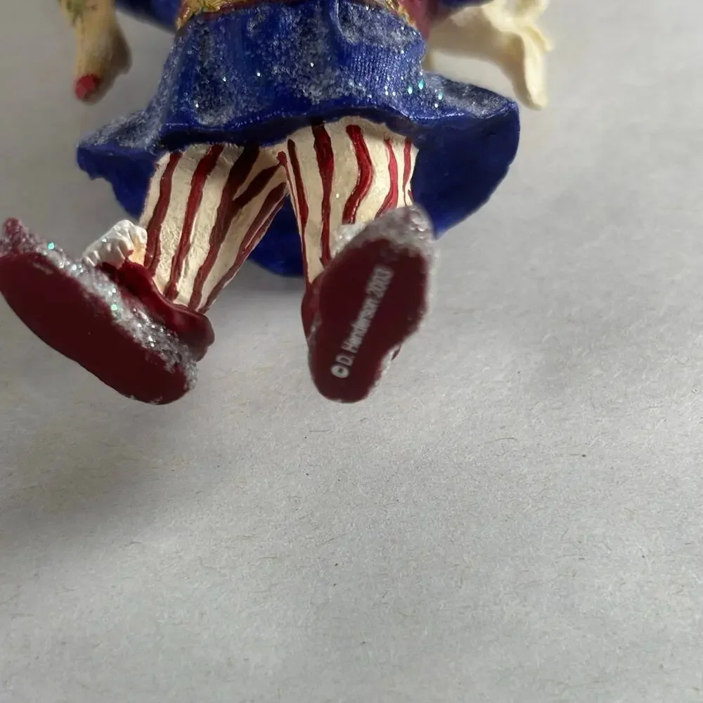 RARE Demdaco Drolleries 2003 Uncle Sam Patriotic Elf Christmas Ornament 4